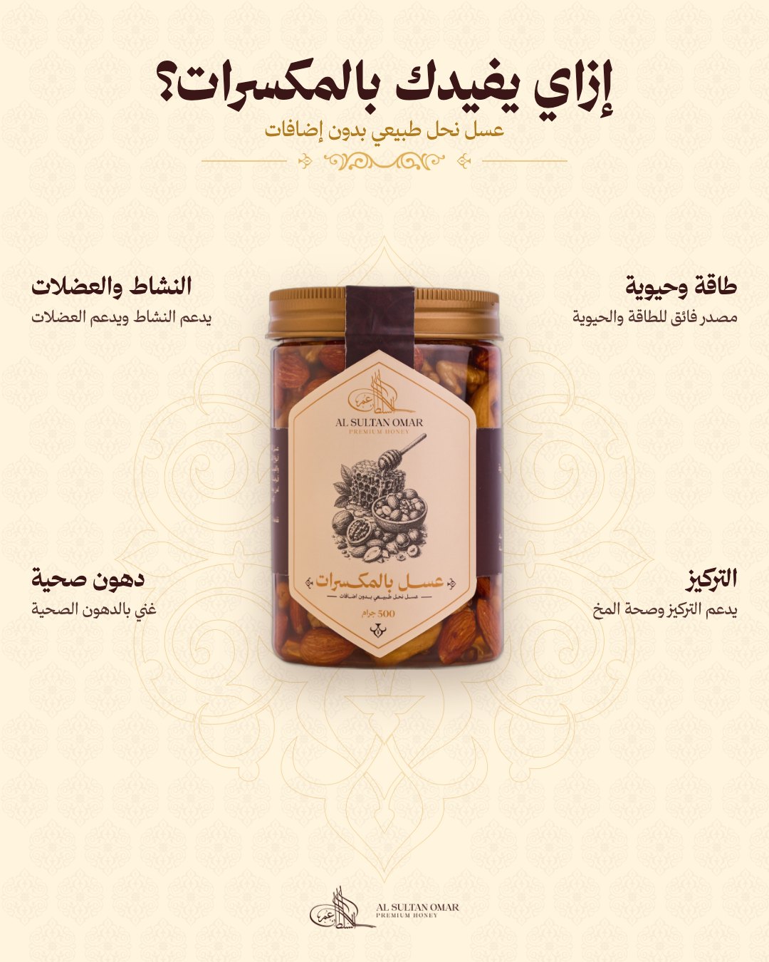 عسل بالمكسرات الفاخر